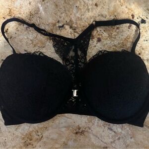 Black padded Auden razor back lace bra, size 38c